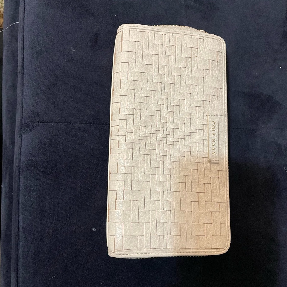 Cole Haan Cream Woven Wallet